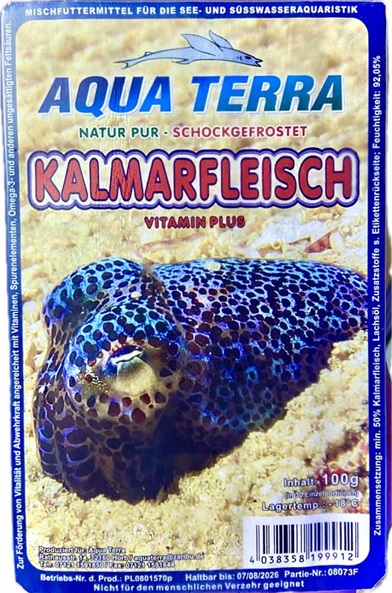 Frostfutter Kalmarfleisch 100g Blister gehackt
