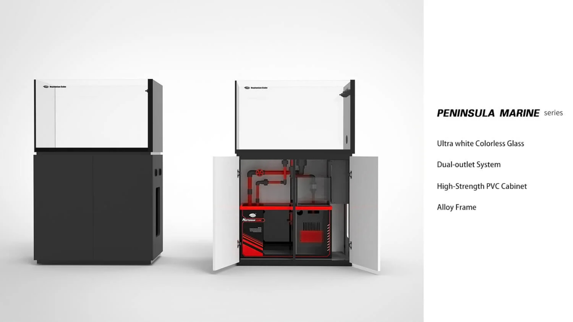 Neptunian Cube Aquarium P-90 Weiß