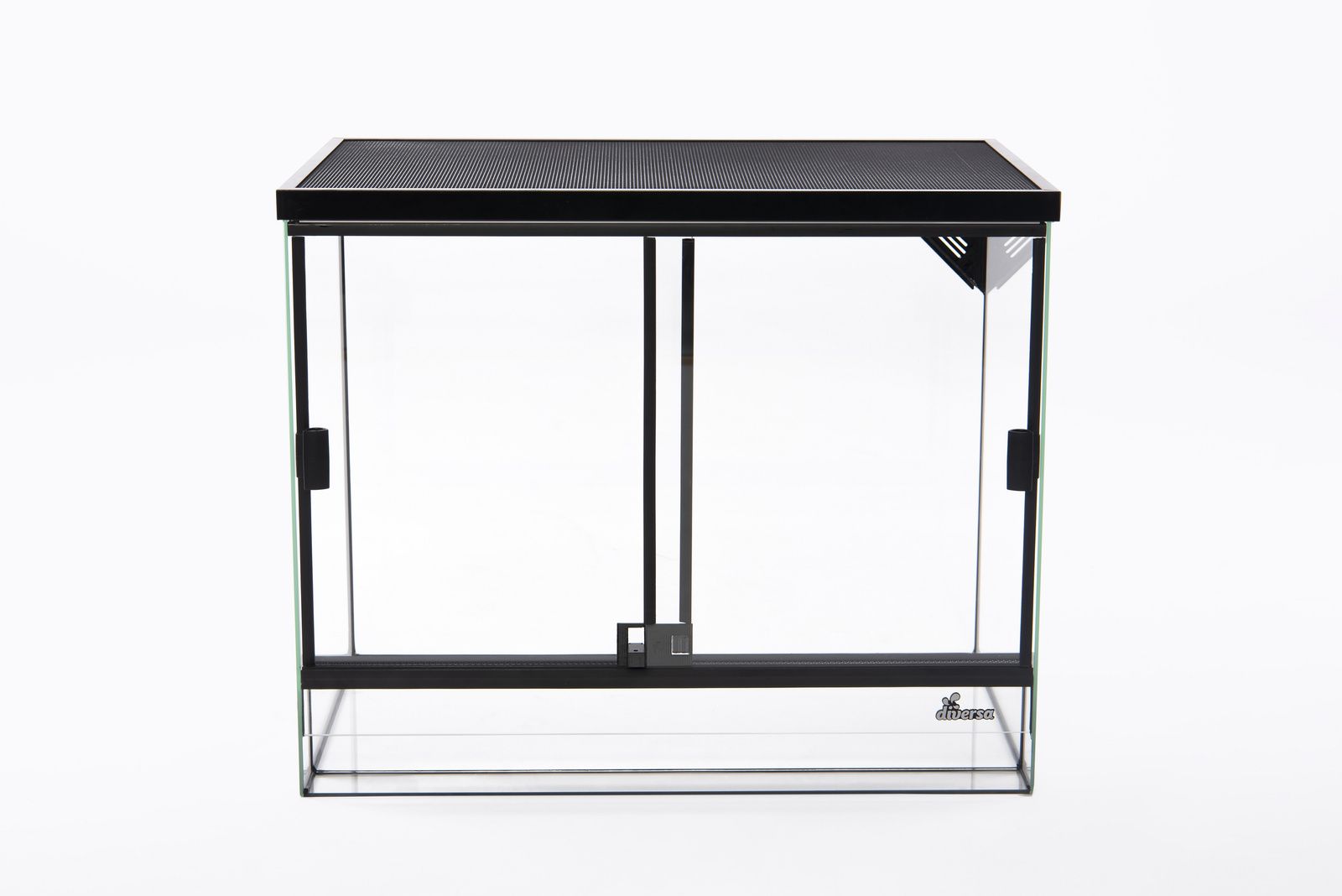 Terrarium Glas mit schwarzem Gitterdeckel