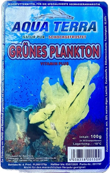 Frostfutter Meeresplankton grün 100g Blister