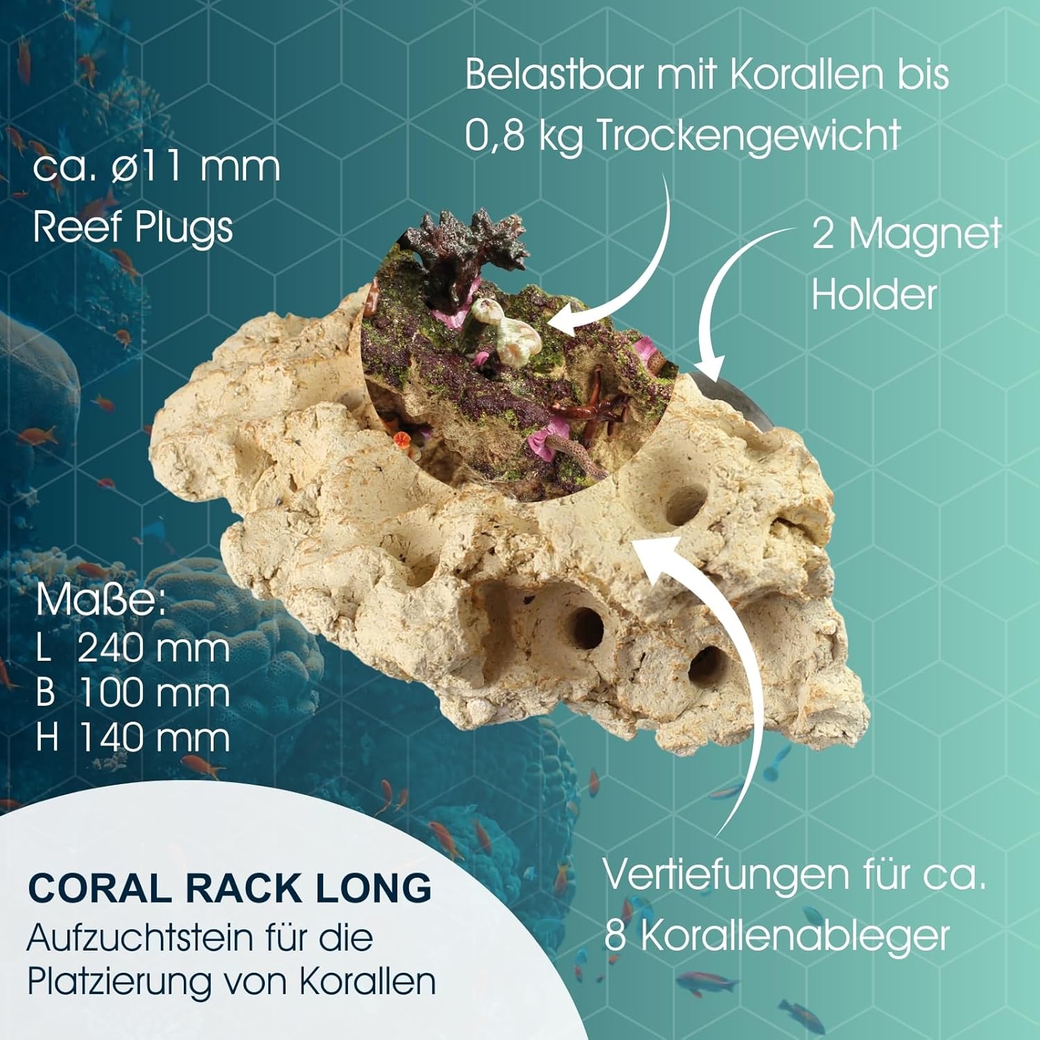 Coral Rack long - Tunze - Keramikstein mit Magnethalter
